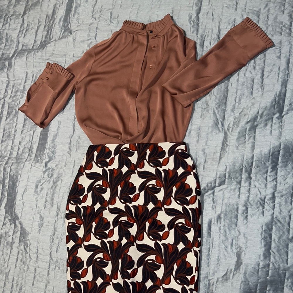 SOLDddddddddddddd Ann Taylor silk dress shirt and work skirt.